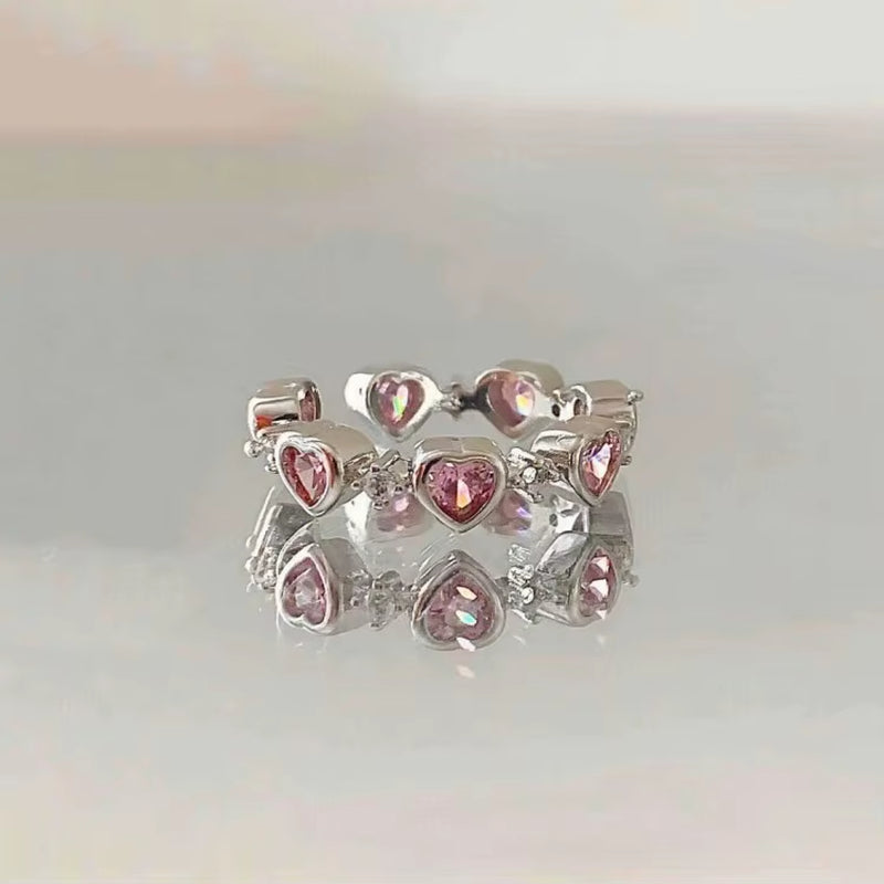 New Arrived Romantic Lovely Pink Bowknot Design Female Exquisite Jewelry Ring with Micro Bow Tie Zircon for Party and Dating